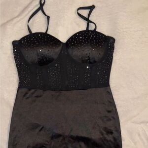 Corset Rhinestone black dress cute for special events 🤍